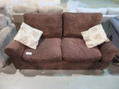 2 Seater brown sofa. Ex Display - 1760 x 860mm (LxD)