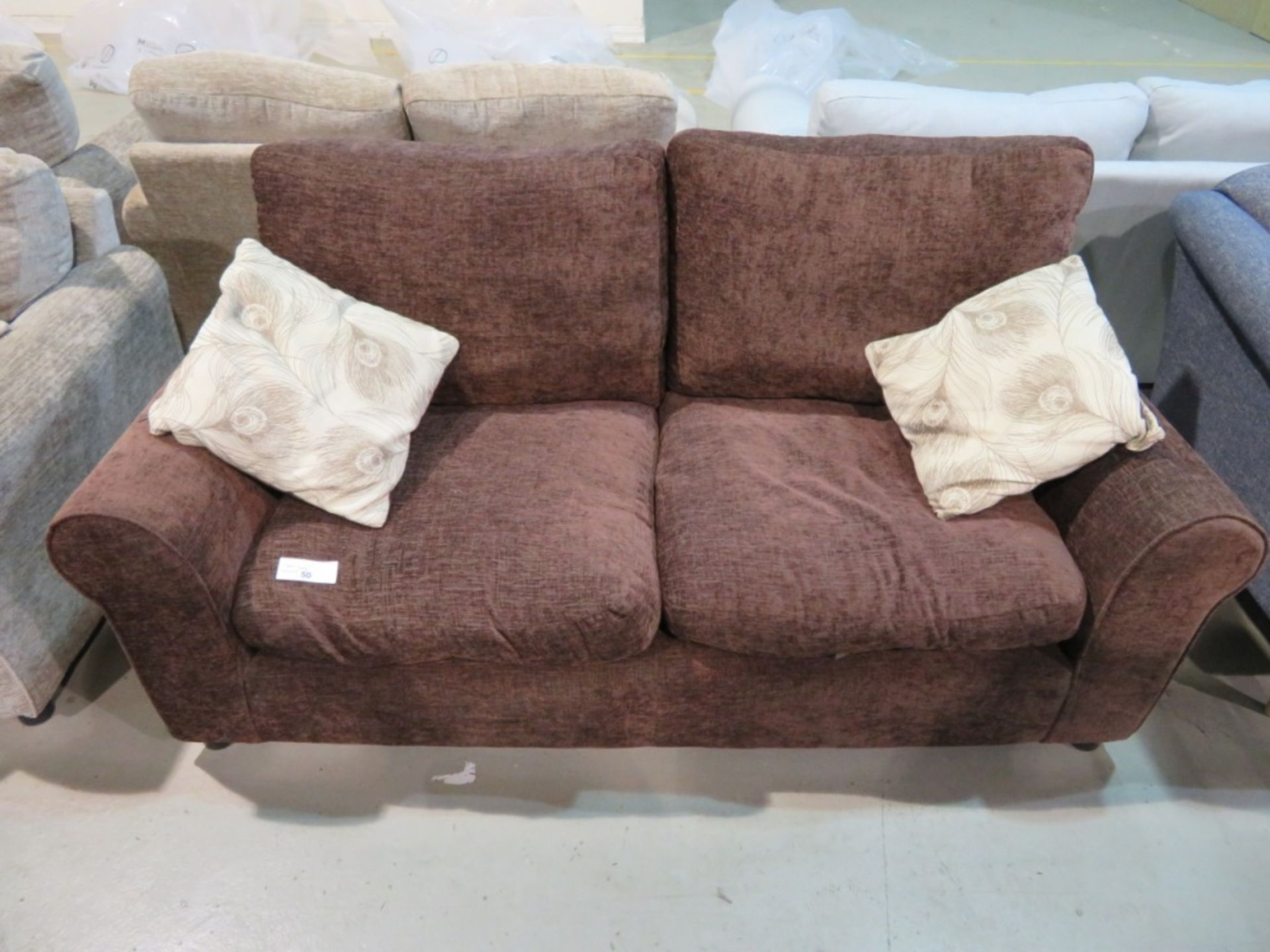 2 Seater brown sofa. Ex Display - 1760 x 860mm (LxD)