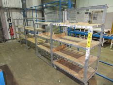 5x Assorted workshop racking - adjustable shelf heights