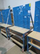Metal double sided work / storage station - 1050 x 900 x 1860mm (LxDxH)