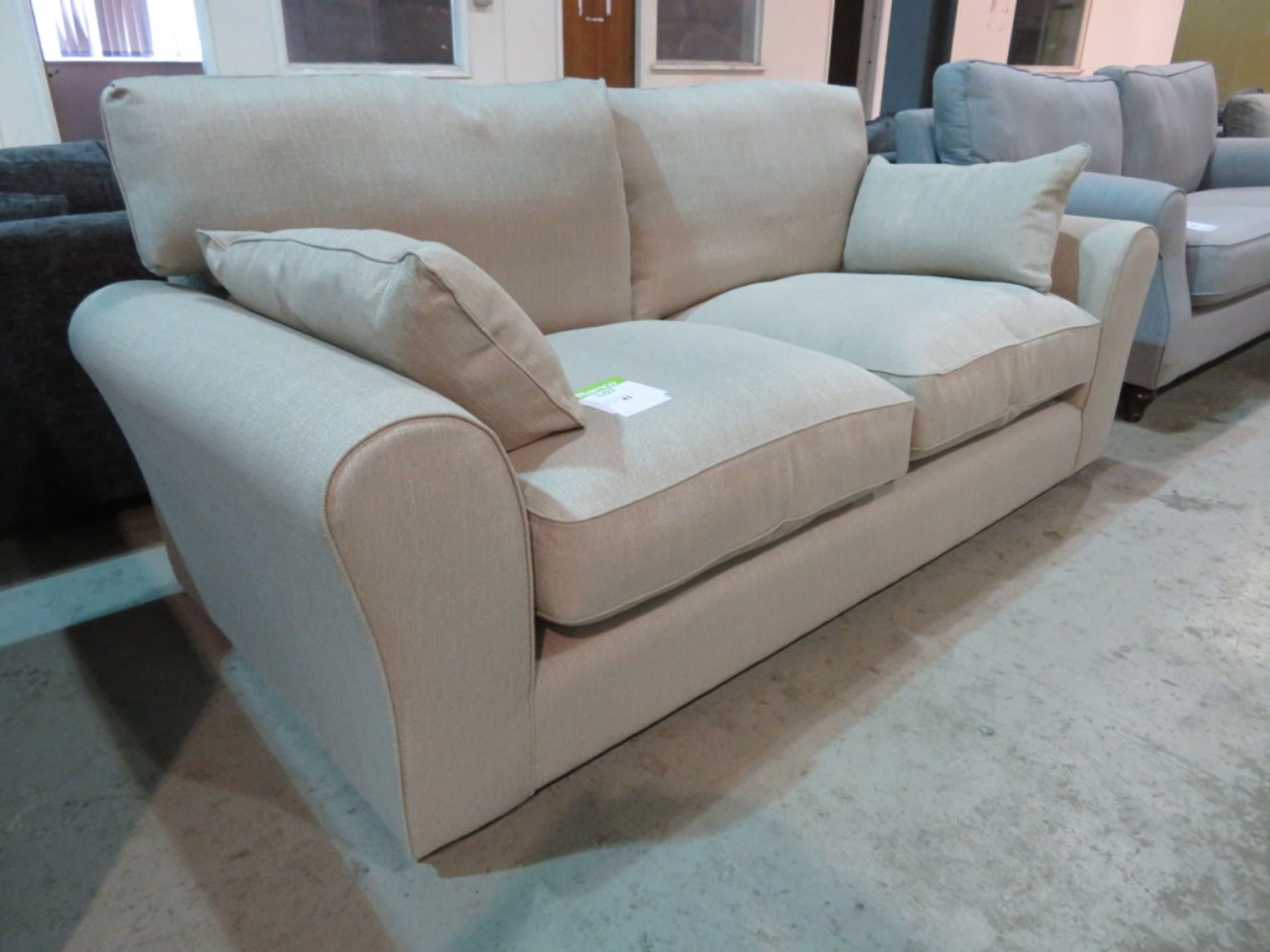 3 Seater beige sofa. Ex Display - 2030 x 980mm (LxD) - Image 2 of 3