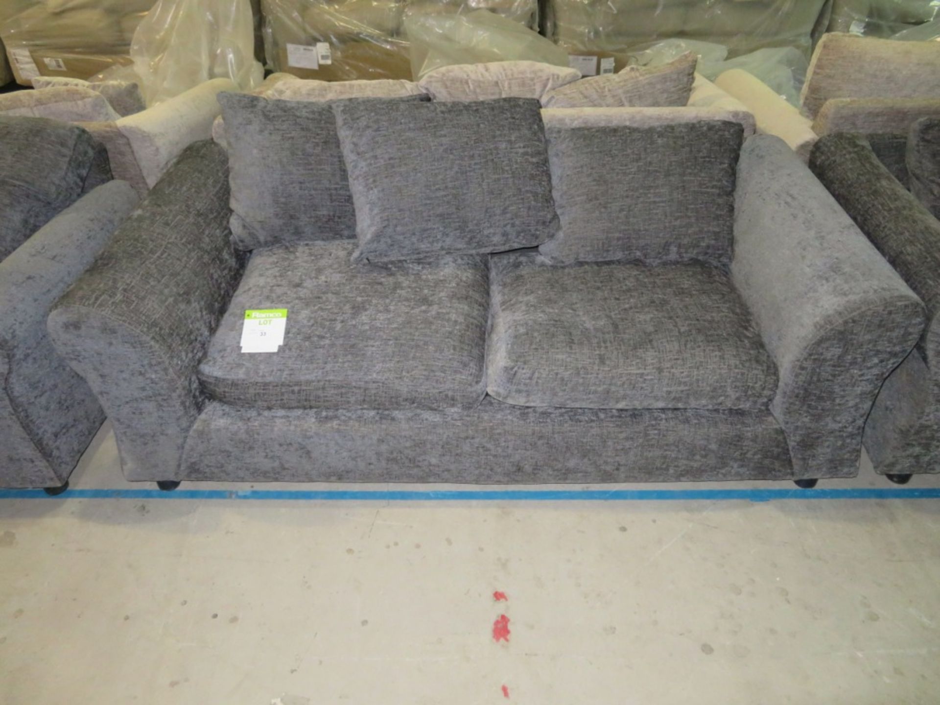 3 Seater charcoal sofa. Ex Display - 1900 x 860mm (LxD)