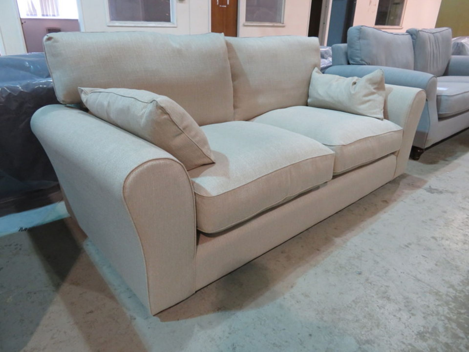 3 Seater beige sofa. New in factory wrapping - 2030 x 980mm (LxD) - Image 2 of 4