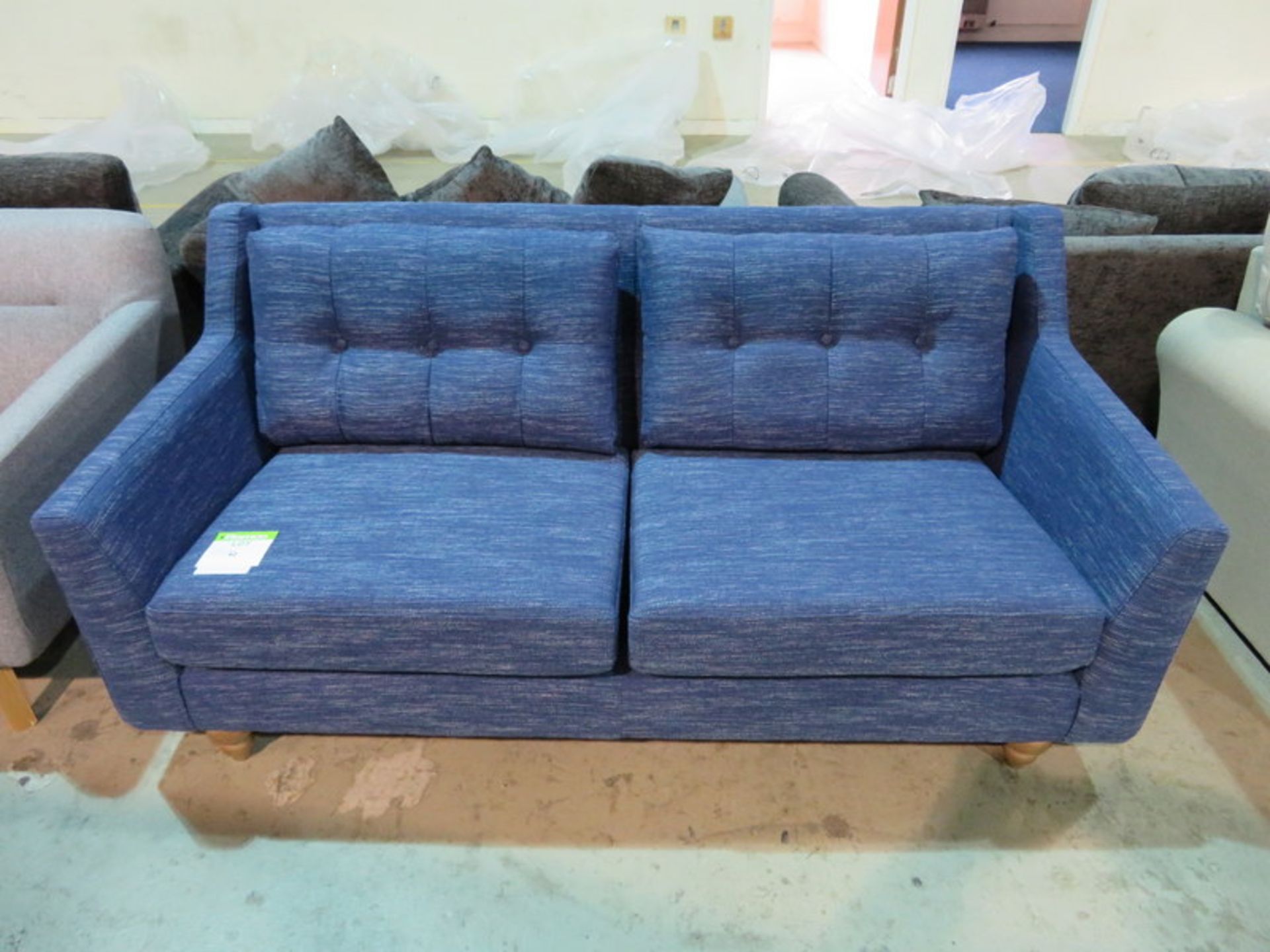 3 Seater blue sofa. Ex Display - 1820 x 900mm (LxD)