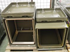 2x Portable 19" Racking in Aluminium Carry Cases with Waterproof Seals - 700 x 530 x 620mm