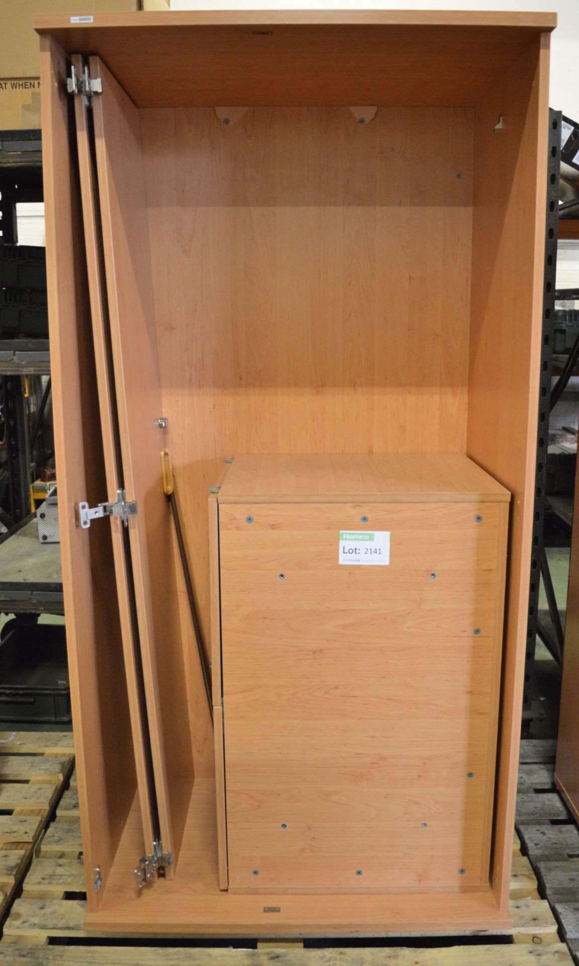 Double Wardrobe with Top Box - 900mm wide - Hinges require attention.