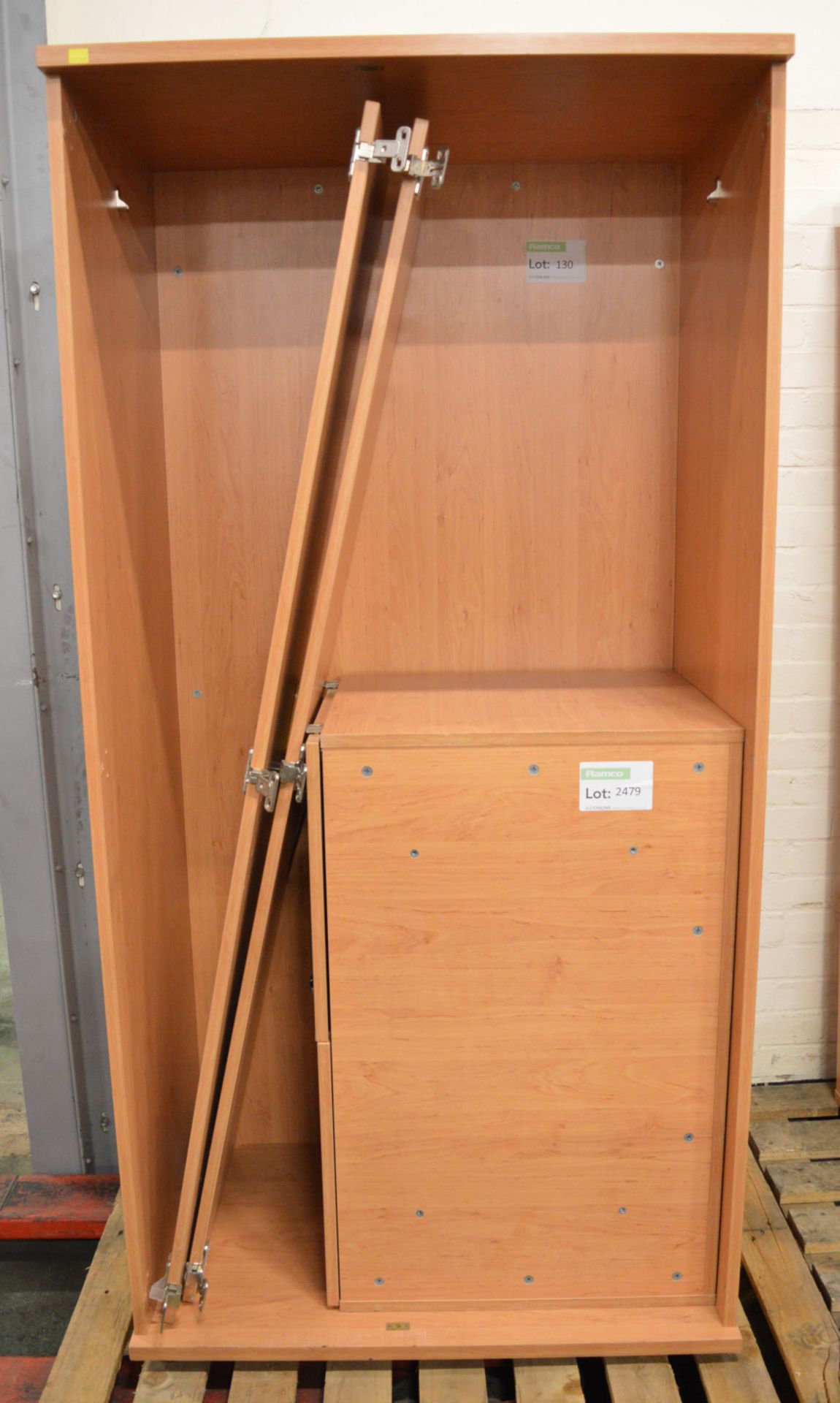 Double Wardrobe with Top Box - 900mm wide - Hinges require attention. - Image 2 of 2