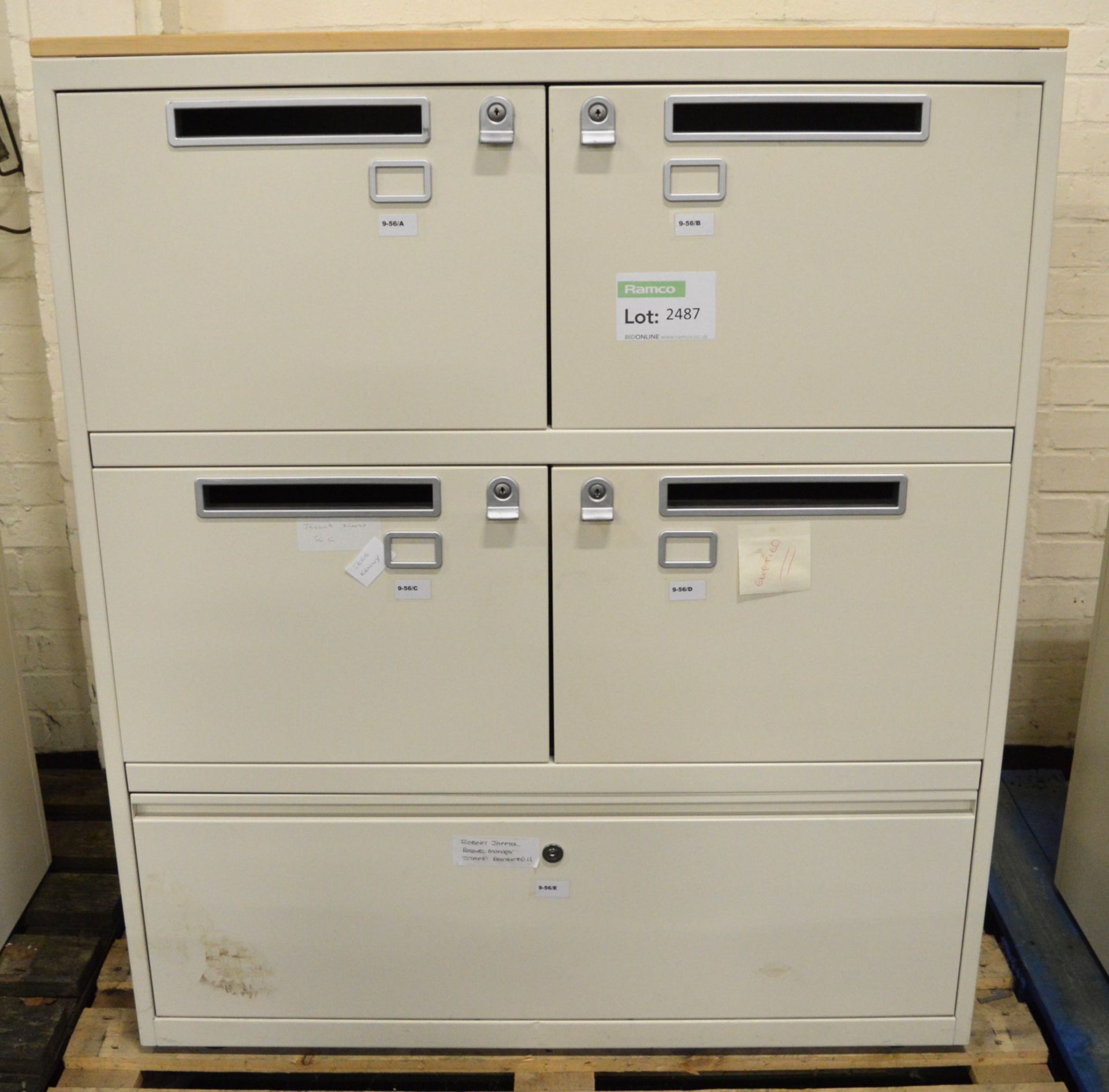 Mailbox Cabinet with Deep Drawer - Keys missing.