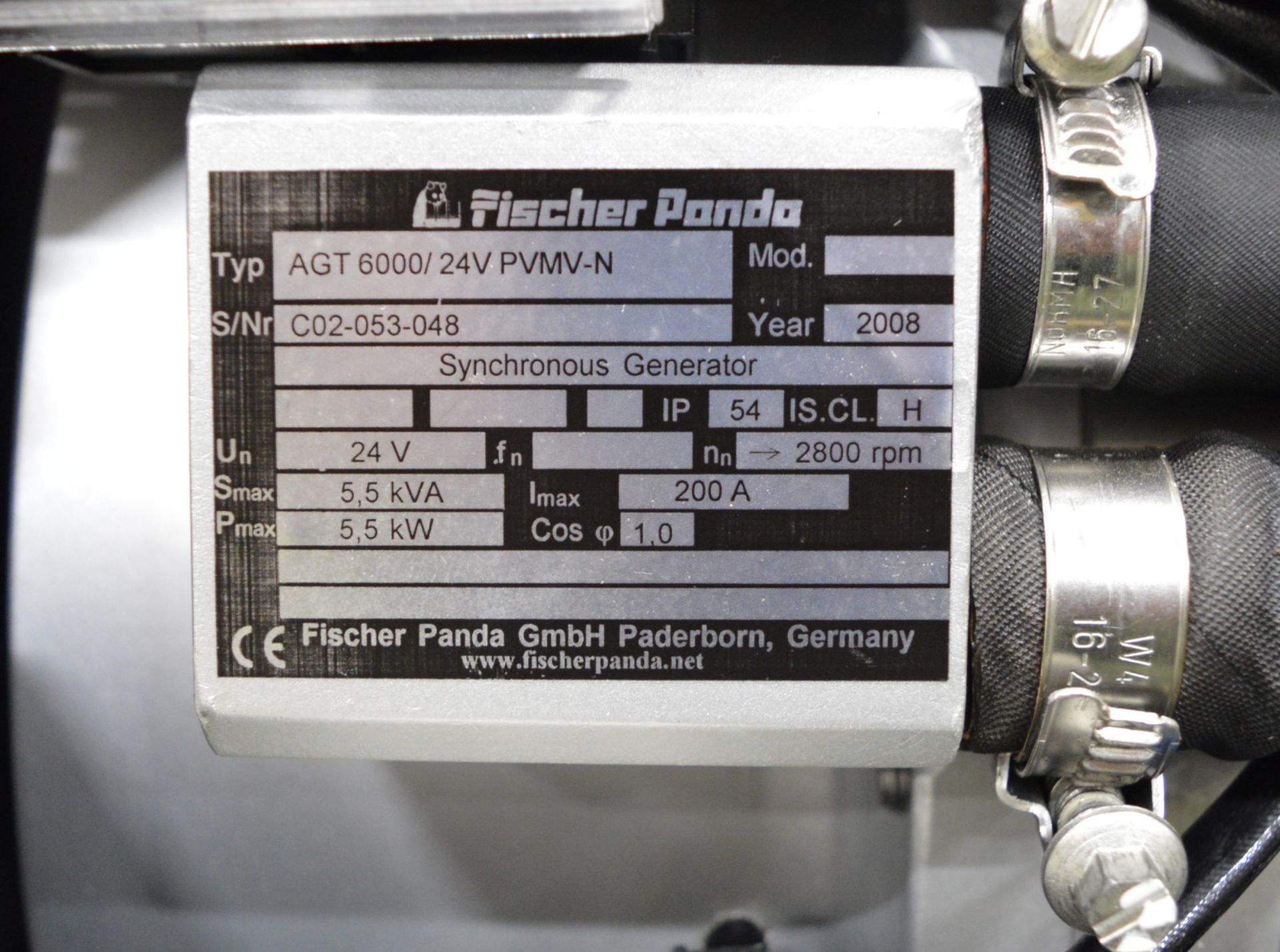 Fischer Panda Fully Enclosed Diesel Generator - Type AGT 6000/24V PVMV-N - 24V 5.5kVA. - Image 3 of 3