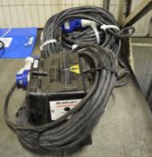 1x Blakley Domestic Power Unit with 16A Cable. 3x 16A Extension Leads.