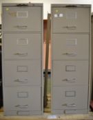2x High Security Lockable Filing Cabinets - 2 Keys Each.