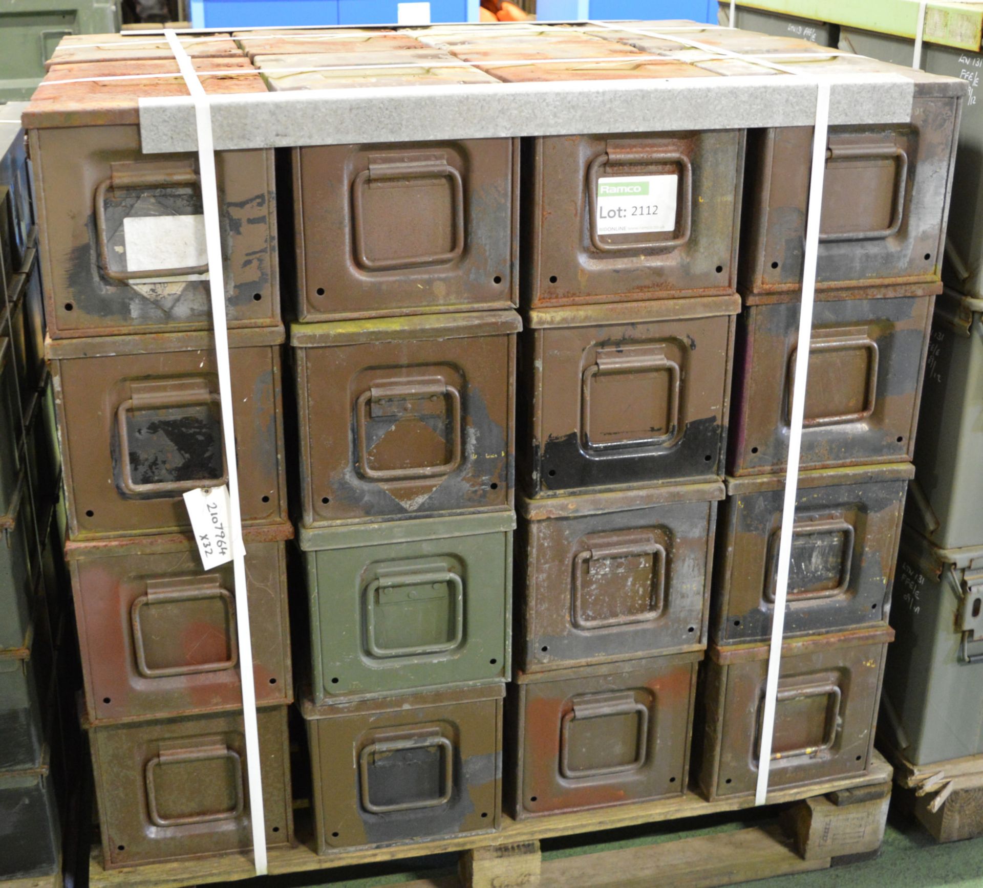 32x Ammunition Boxes 460mm x 270mm x 250mm.