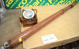 Mahogany Tripod with detachable Magnetic Compass in Wooden Case.