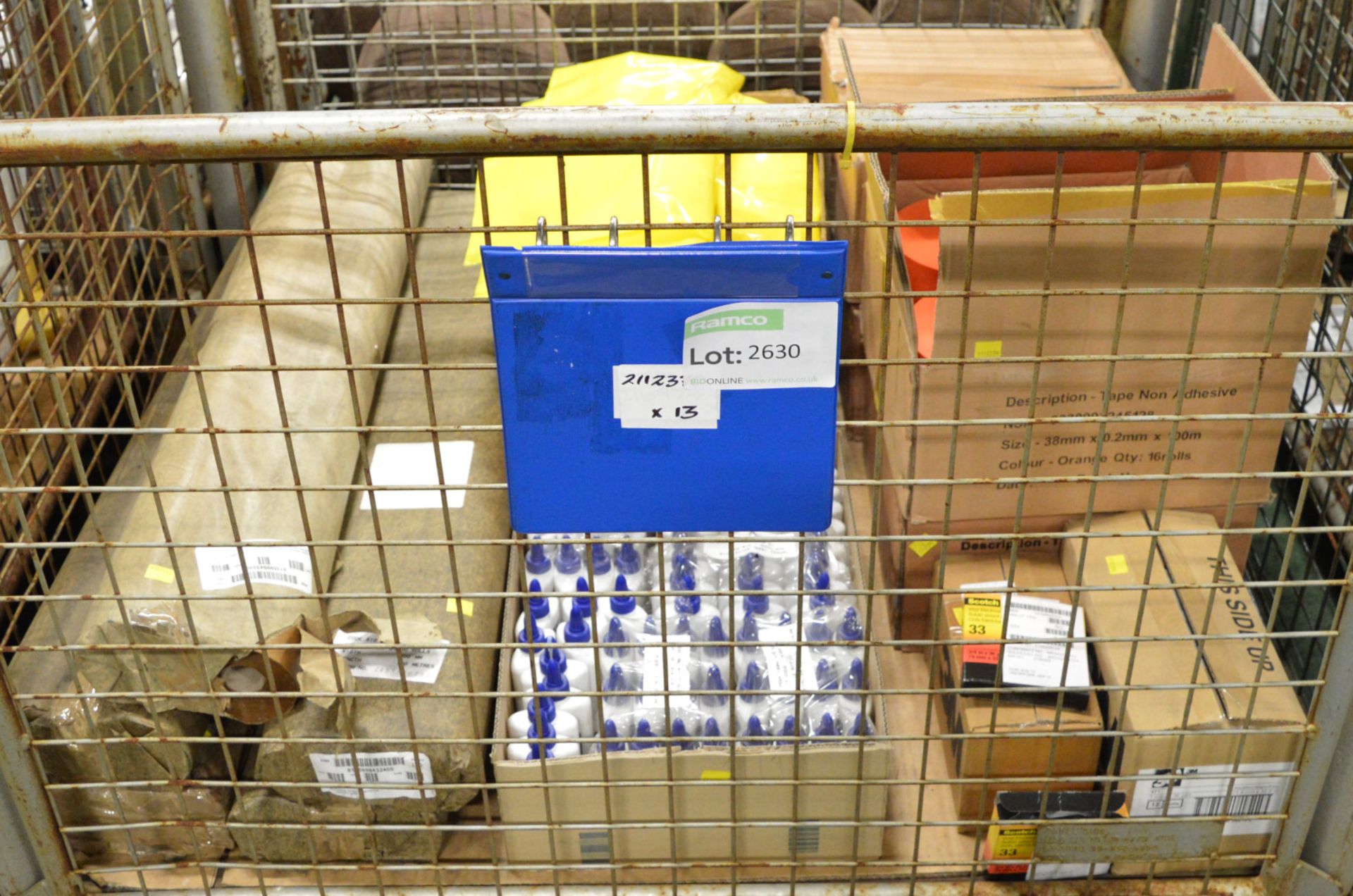 10x Rolls Waxed Paper, 70x Bottles Impega 'School Glue', 1x Box Yellow Waste Sacks, 64x Ro