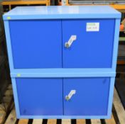 2x Lockers 915mm wide x 485mm deep x 500mm deep - Lockable with a padlock.