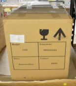 2x Bathroom Stools - White Painted Legs with Cork Seat - Brand new in box.