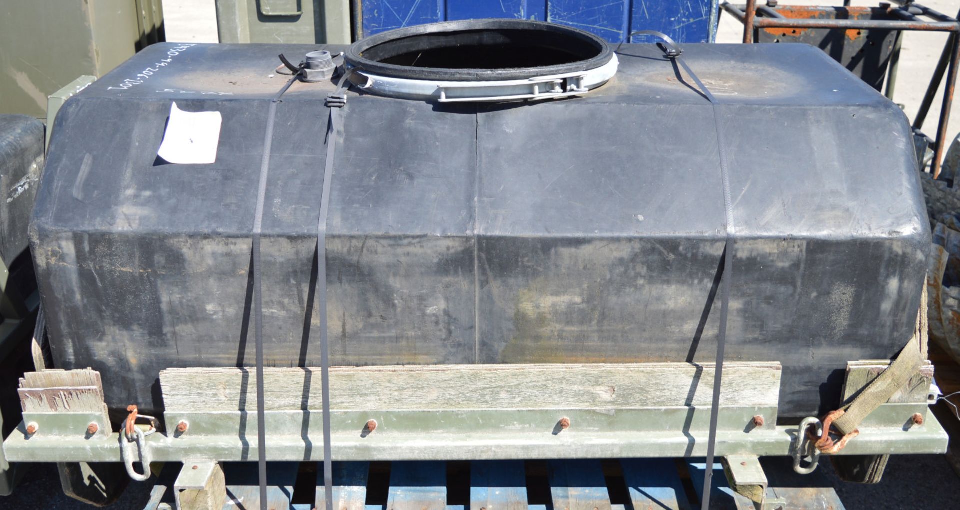 Water Tank in Steel Frame.