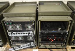 2x Portable 19" Electrical Equipment Racks in Metal Carry Cases - approx 900mm x 600mm x 5