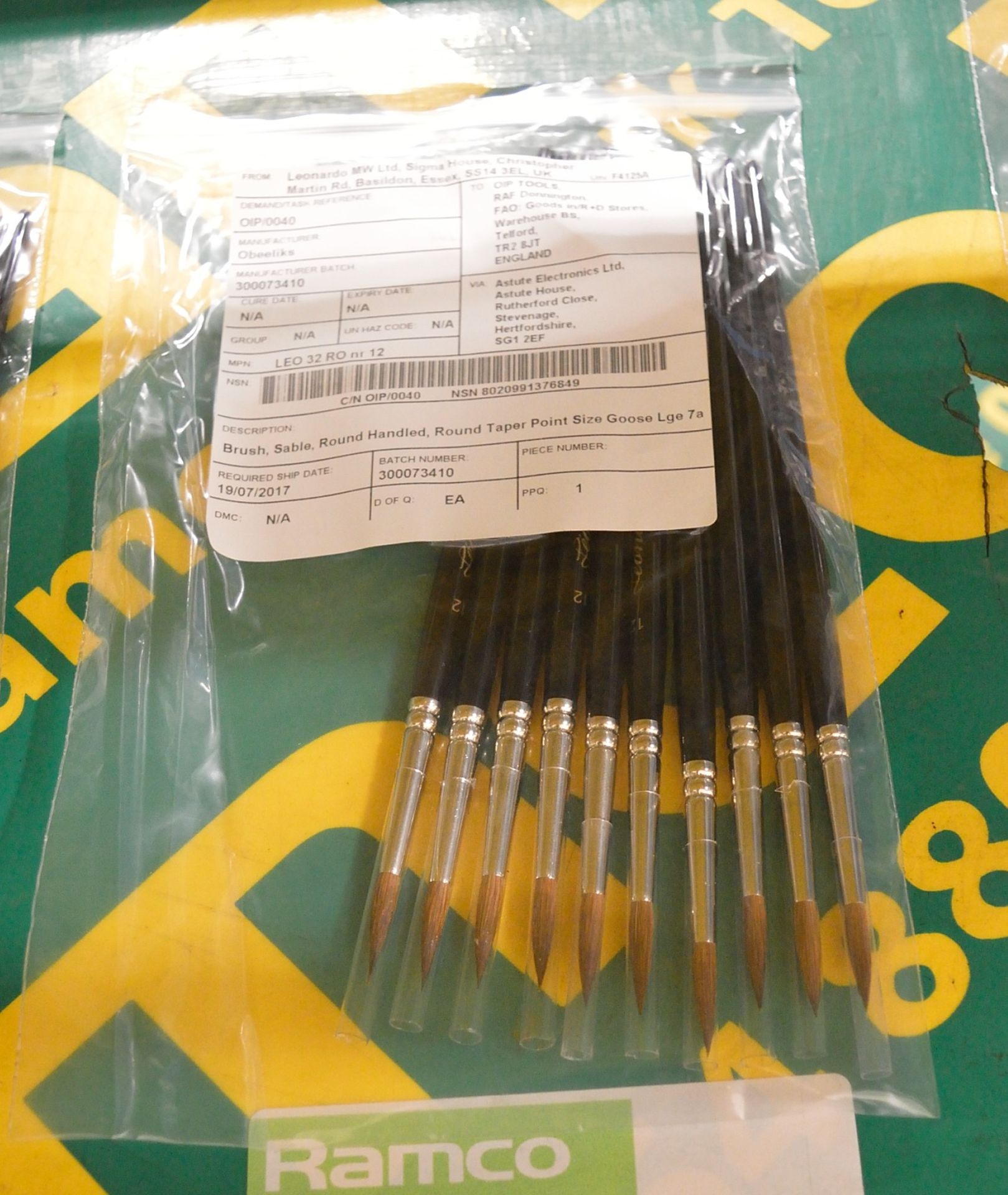 10x Leonard Artist Paintbrushes 32RO 12.