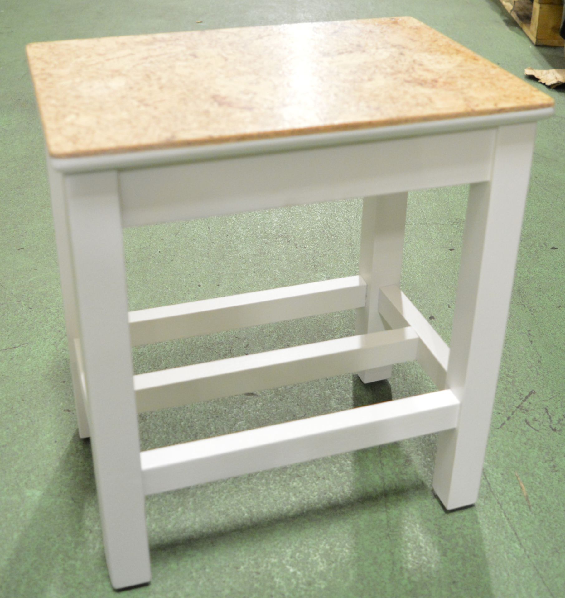 2x Bathroom Stools - White Painted Legs with Cork Seat - Brand new in box. - Image 2 of 2