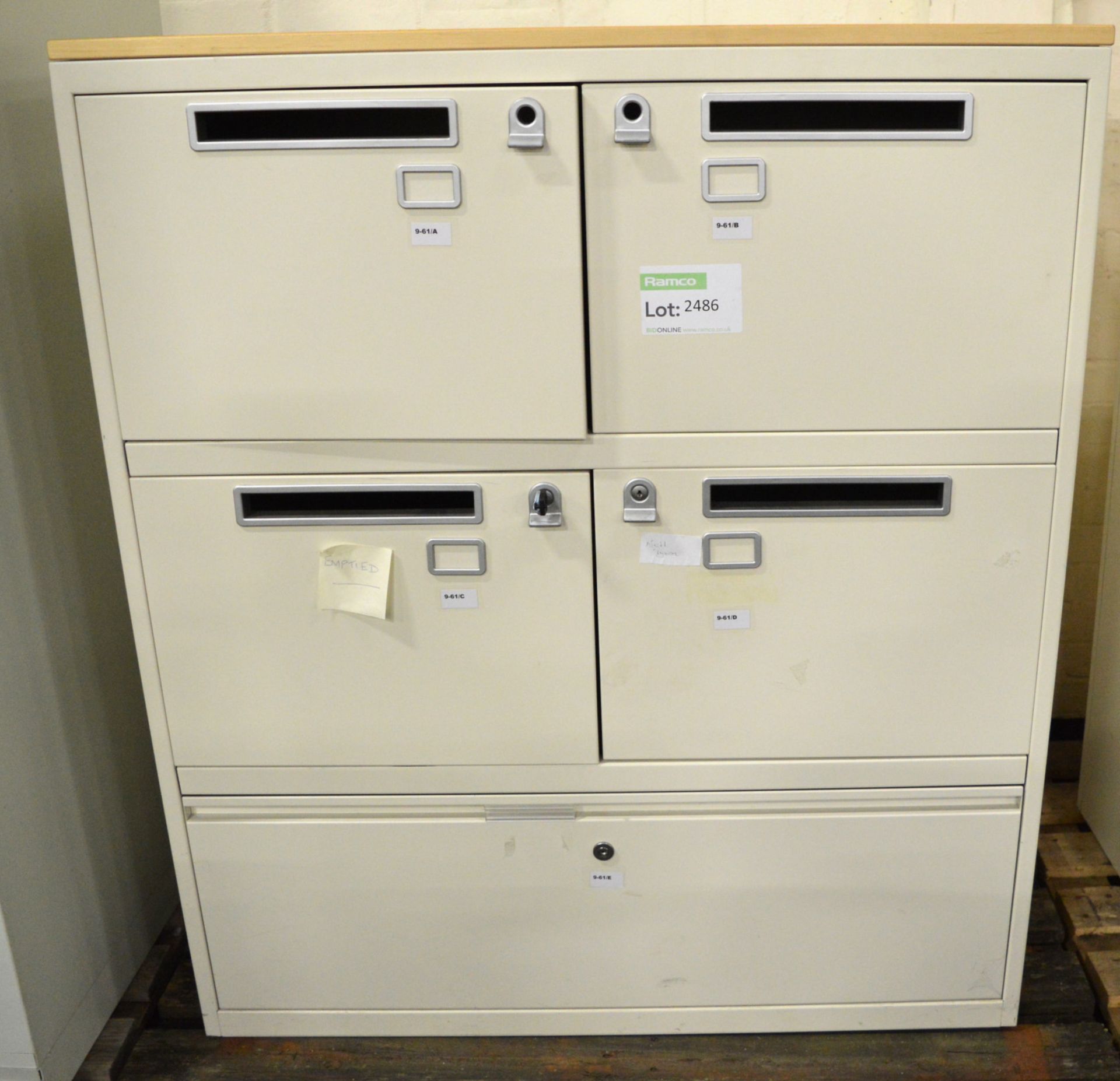 Mailbox Cabinet with Deep Drawer - Some keys missing.