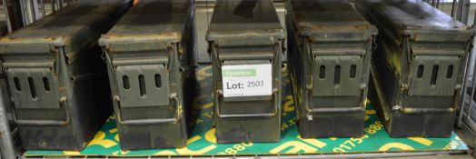 5x Ammunition Boxes - approx 440mm x 140mm x 250mm.