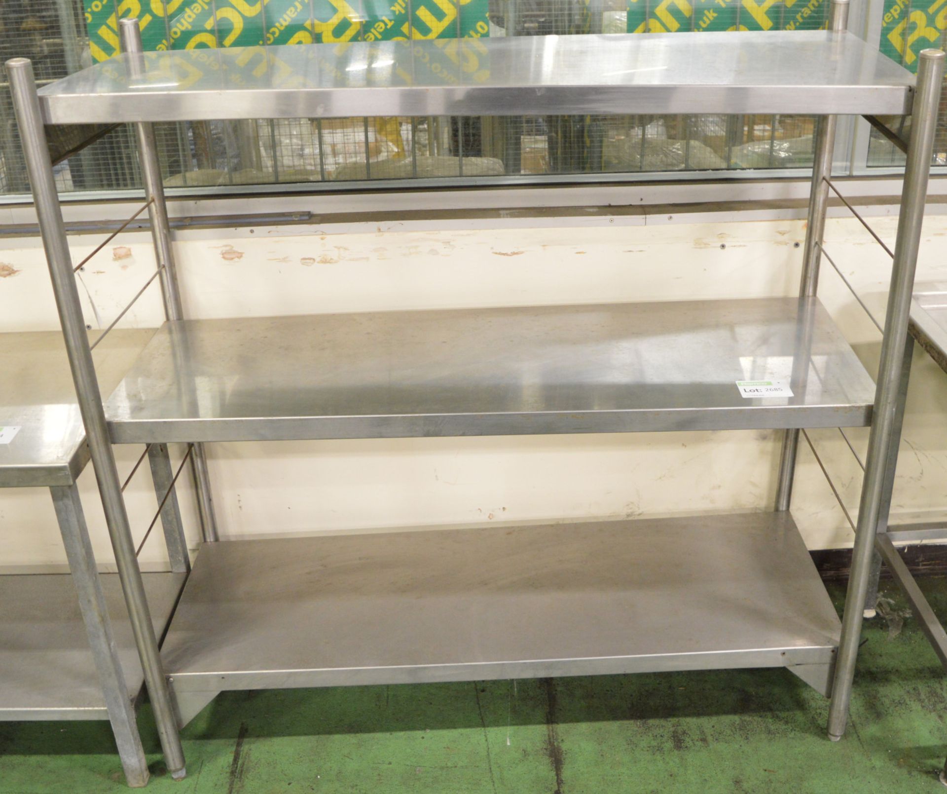 Stainless Steel Shelves 1490mm x 510mm x 1460mm high.