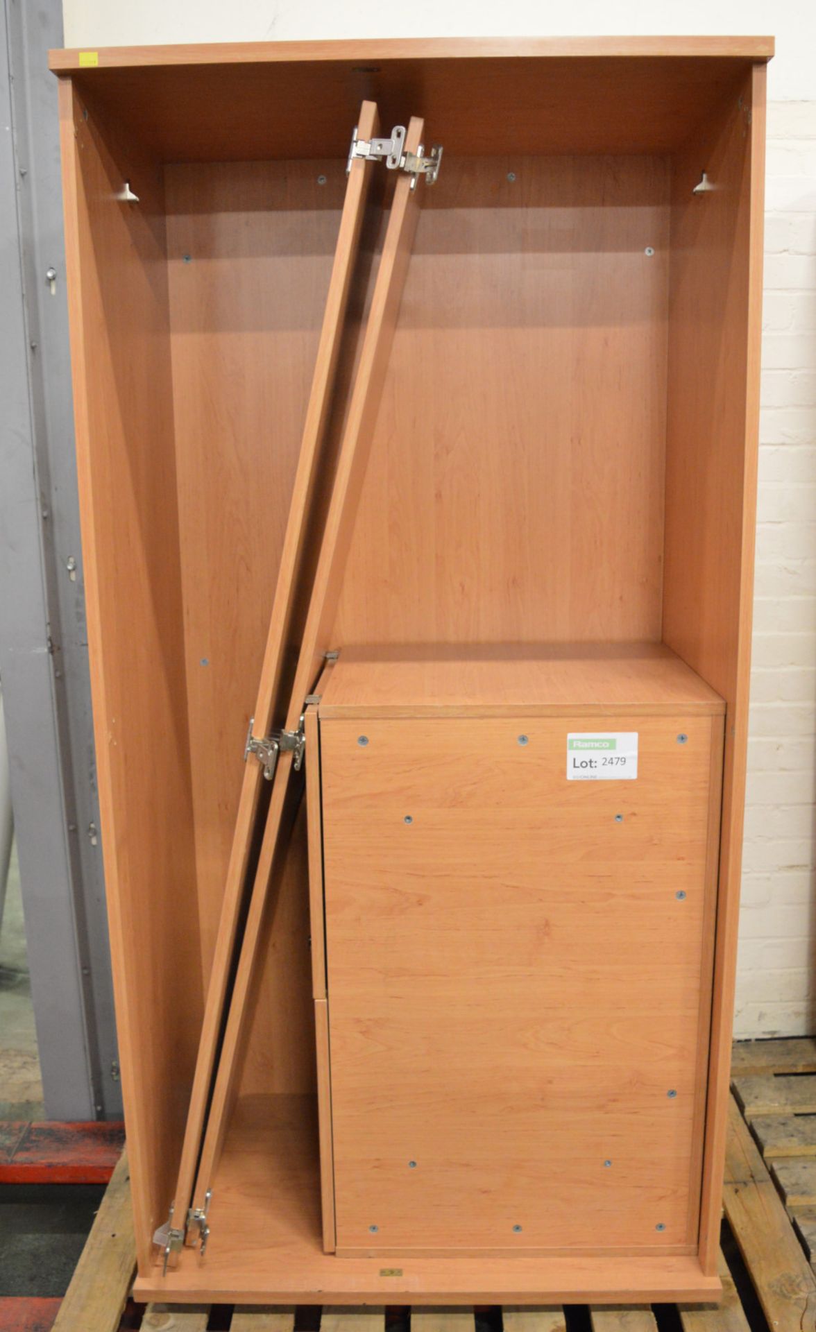 Double Wardrobe with Top Box - 900mm wide - Hinges require attention.