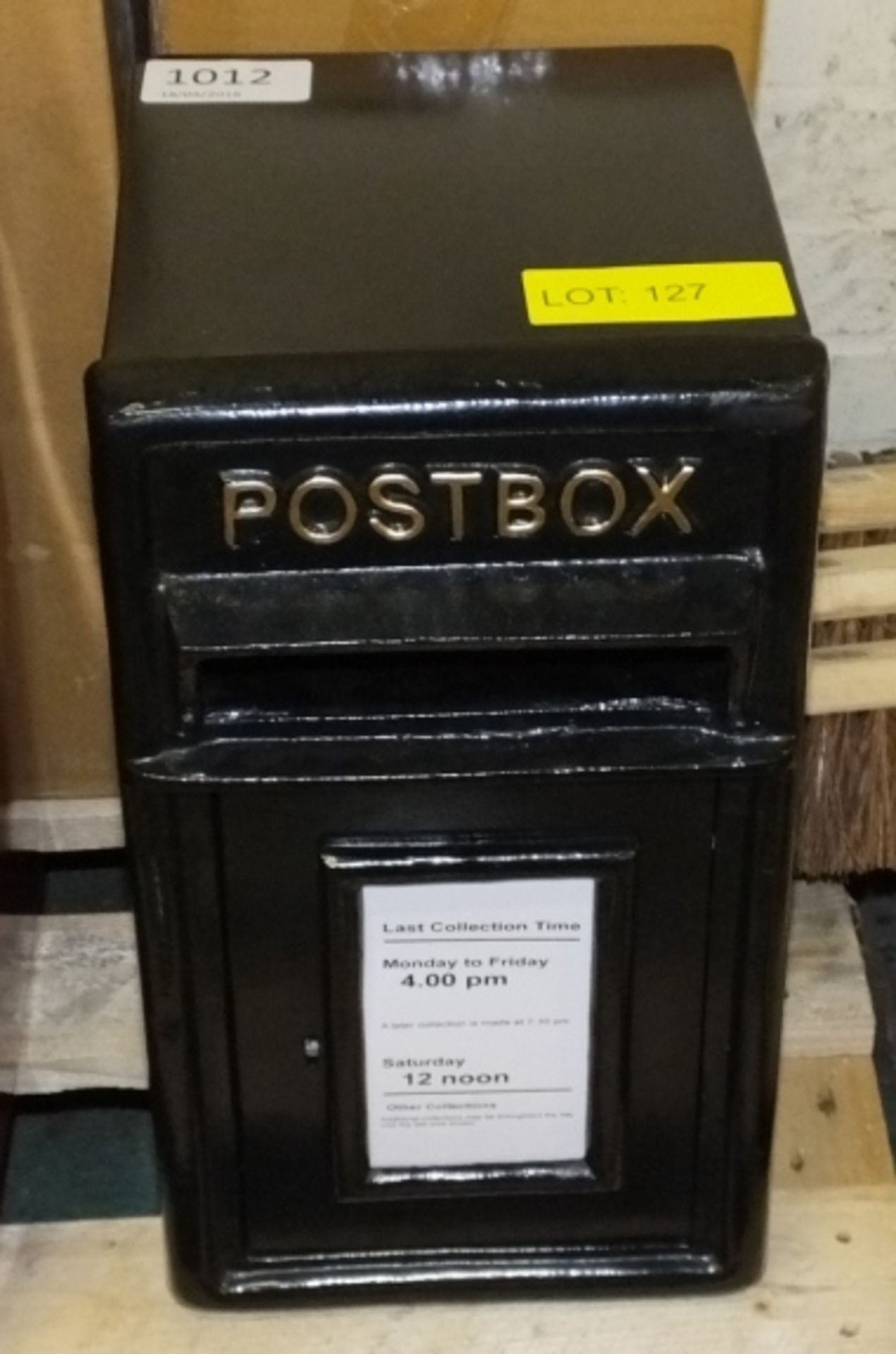 Black "Replica" post box - lockable with key