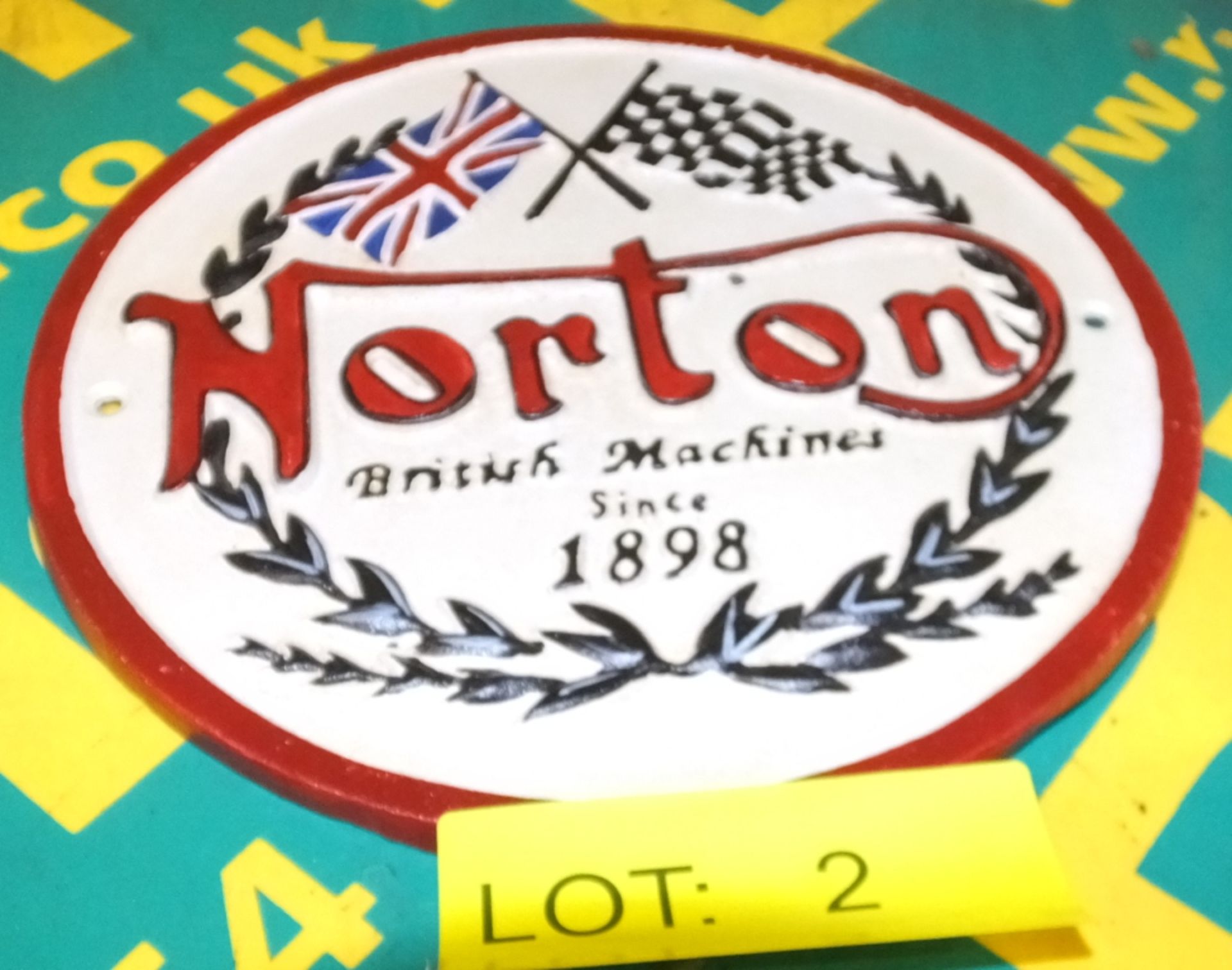Cast Motorbike sign - Norton