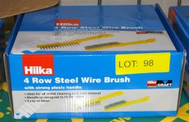 Hilka 4 Row steel wire brushes - 24 per box - 1 box