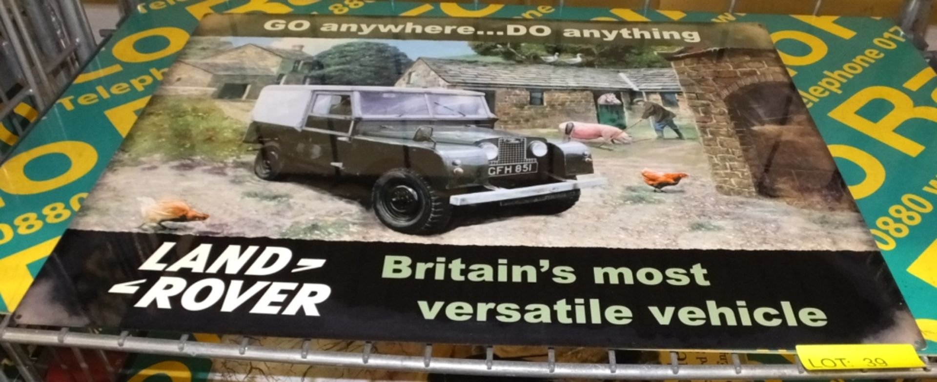 Tin plate sign - Land Rover - Go Anywhere