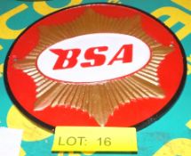 Cast Motorbike sign - BSA