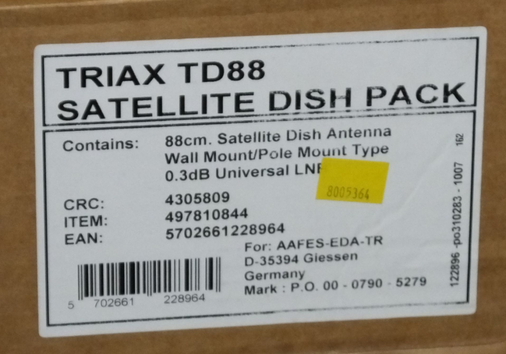 4x Triax TD88 satellite dish packs - Image 2 of 2