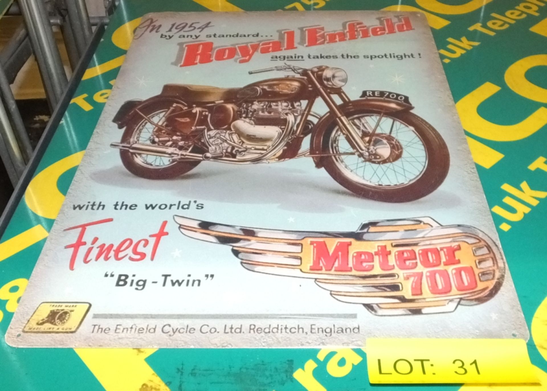 Tin plate sign - Royal Enfield