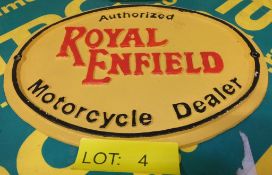 Cast Motorbike sign - Roayl Enfield