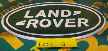 Cast sign - Land Rover