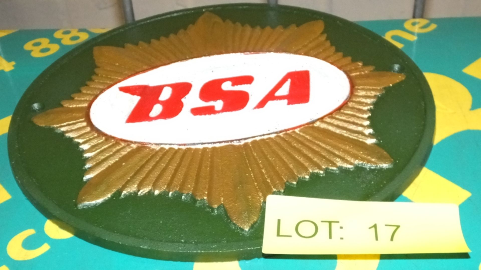 Cast Motorbike sign - BSA