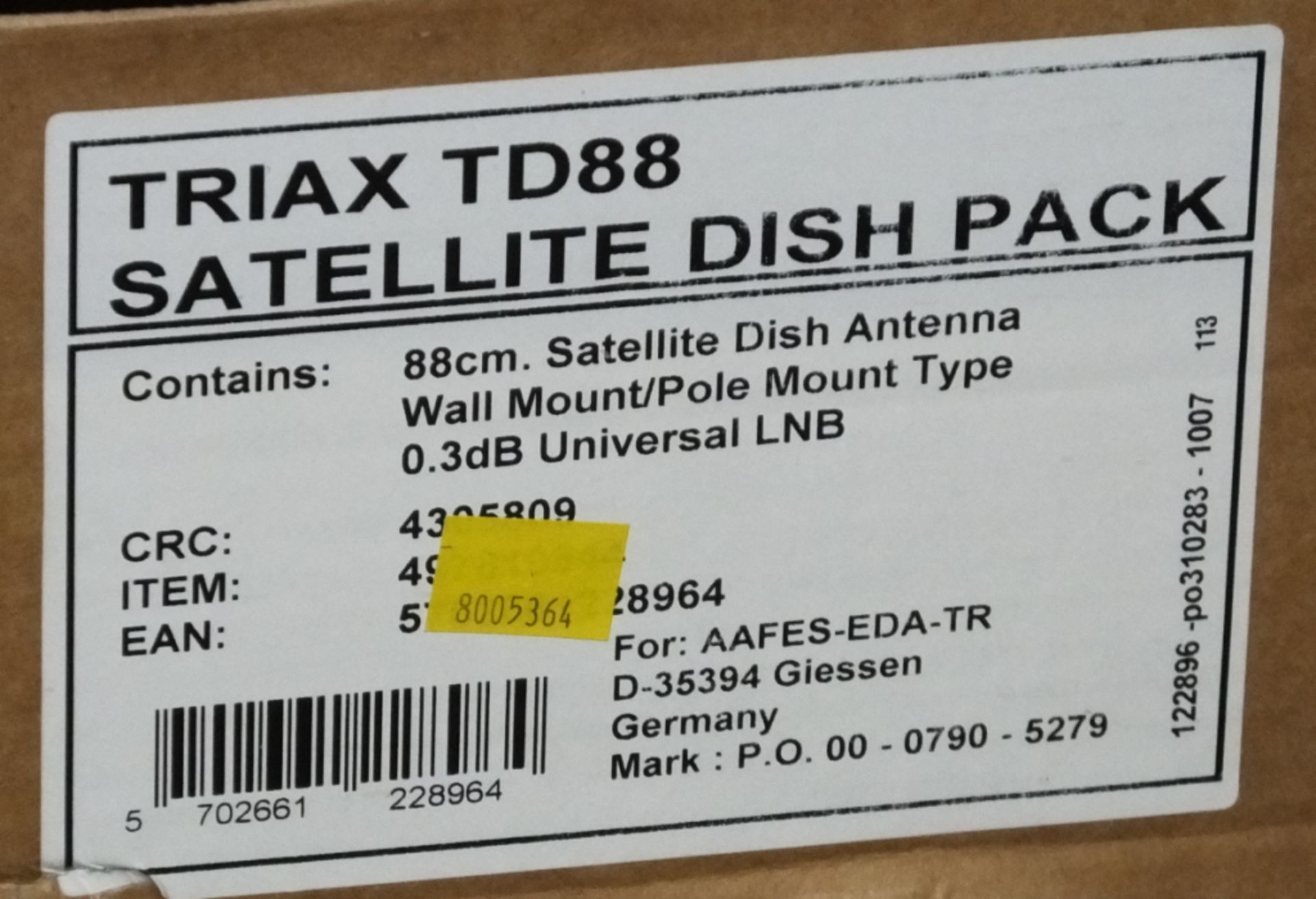 4x Triax TD88 satellite dish packs - Image 3 of 3