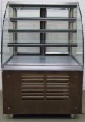 New Pastry UK09 - Chilled Stainless Steel & Glass Display Cabinet +3 - +7°C,