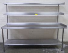 Large Stainless Steel Table with 3 Shelves Dimensions: 220 x 55 x 170cm (WxDxH), Table Top