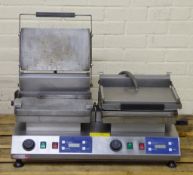 Rowlett Rutland Double Contact / Panini Grill With Flat Plates, Dual Controlled.