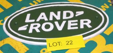 Cast sign - Land Rover