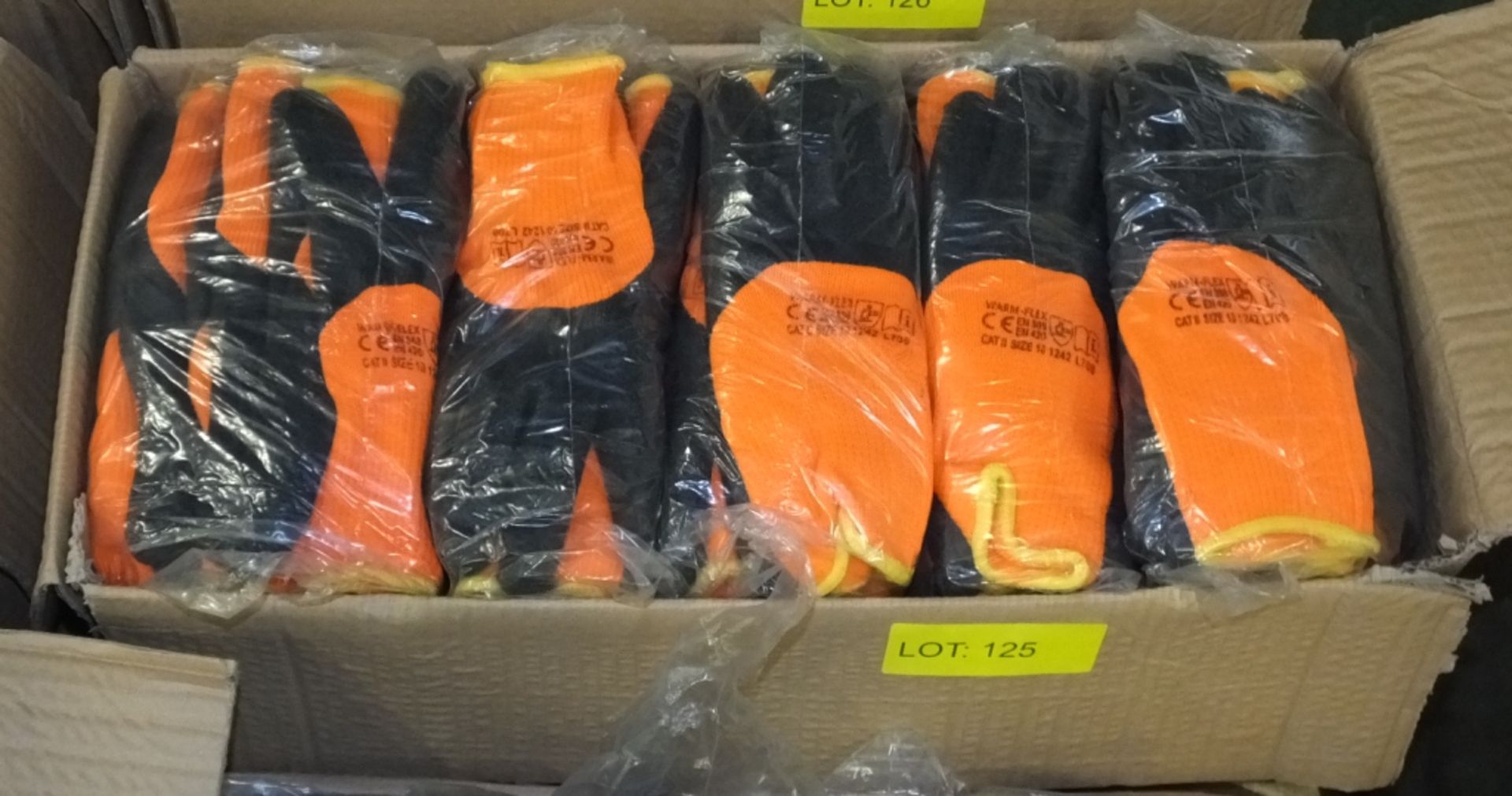 Orange workwear gloves - 120 pairs - size 10