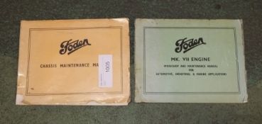 Foden chassis maintenance manual 1961, Foden mkVII Engine workshop manual 1964