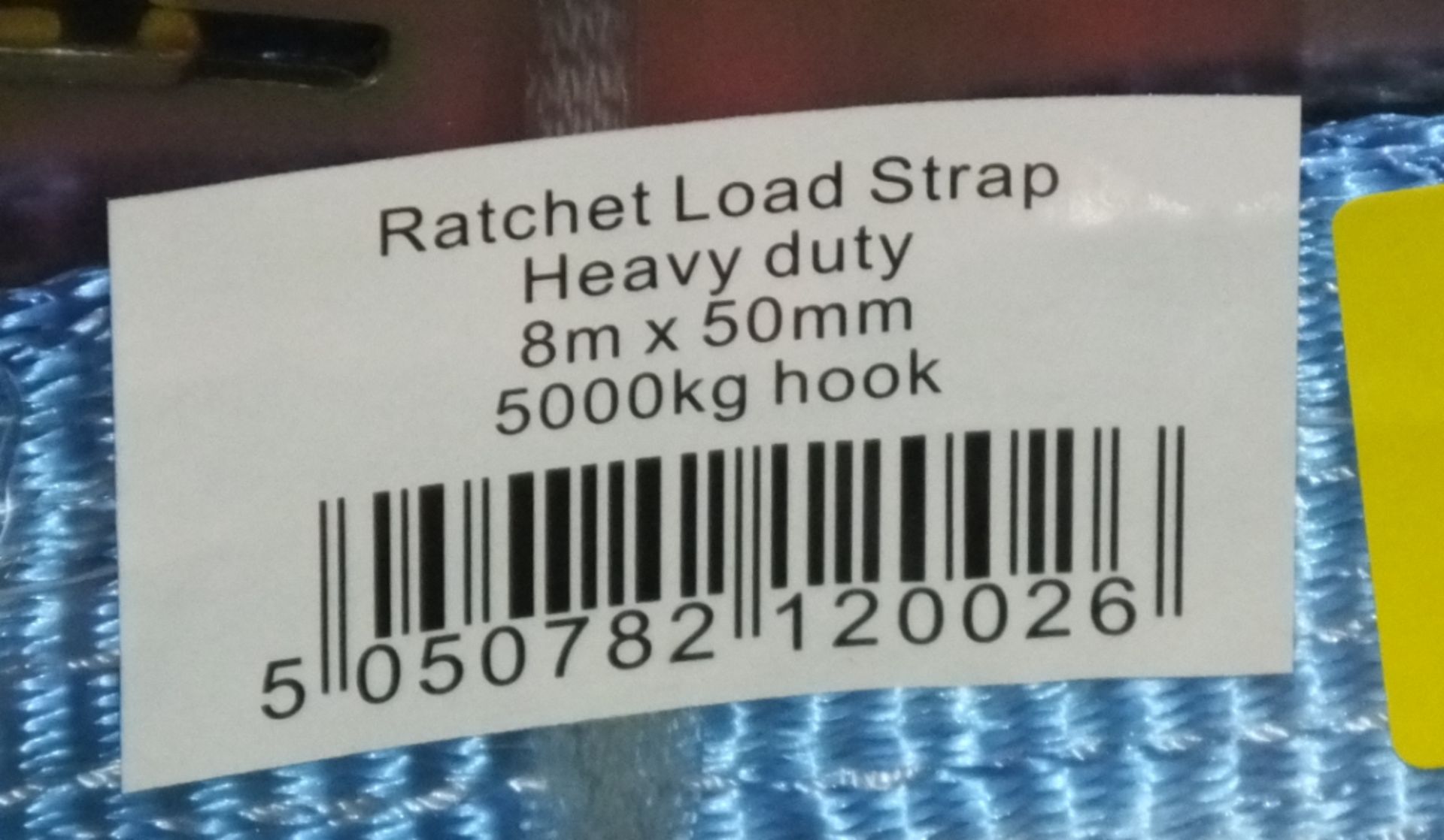 3x Tie down rachets & straps - 8M x 50mm - 5000kg - Image 2 of 2