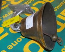 Brass Bell with hanger - 6" high x 7" diameter
