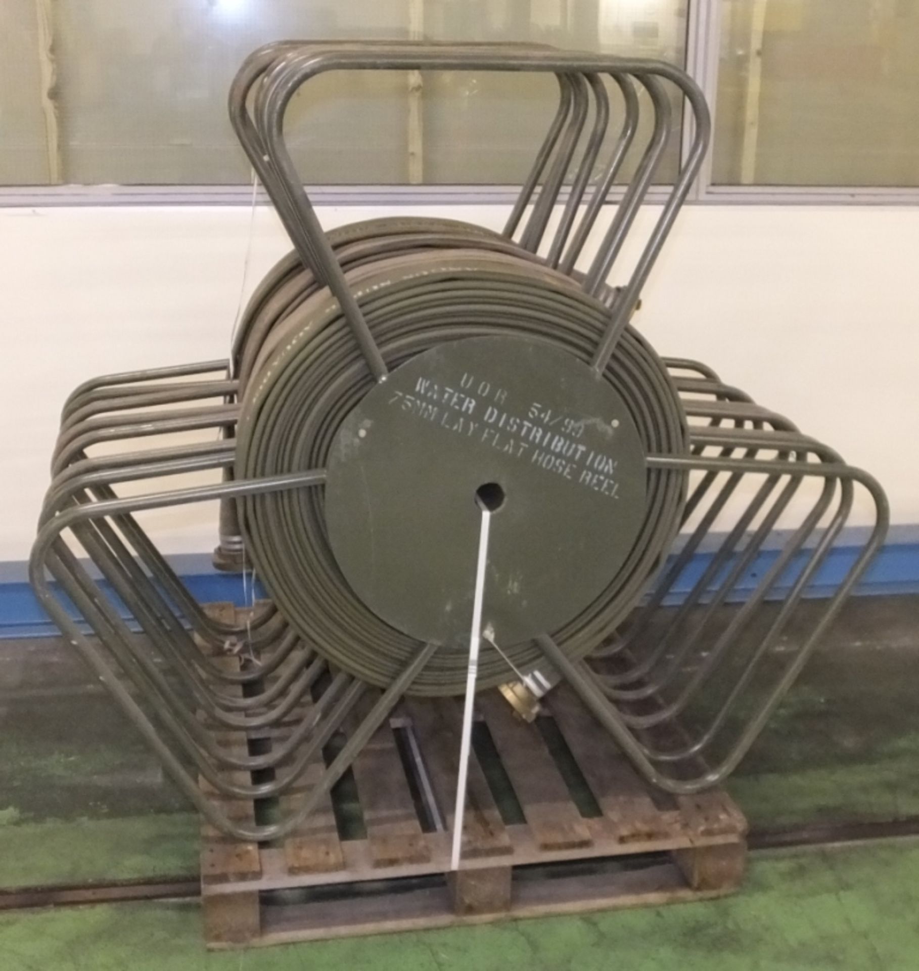 4x Water Distribution hose on reels - 76mm x 50M with connectors - Angus Super Aquaduct