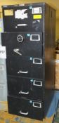 5 Drawer combination filing cabinet - combination unknown