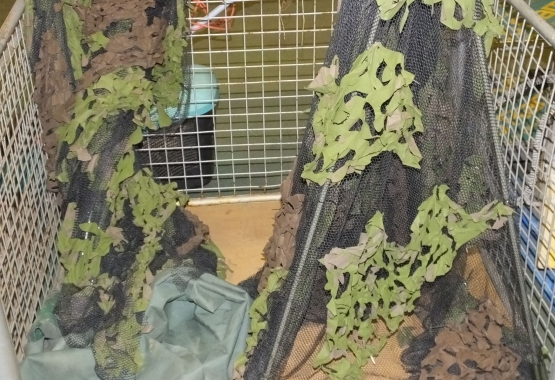 3x Camouflage netting on tripod assemblies - Image 2 of 2